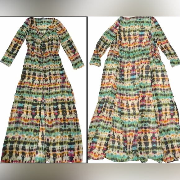 Festival Maxi Robe Dress Overcoat - XS/S - Hippy Summer Cape Coachella Flirty​ - Picture 1 of 8